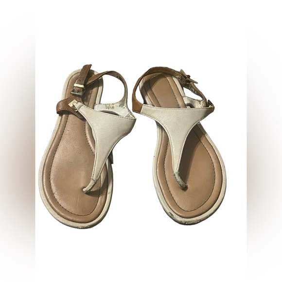 White and Tan Sandals Women’s - Picture 1 of 3